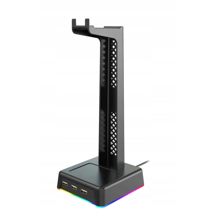 Bureaustandaard voor hoofdtelefoon, 3xUSB-hub, LED-achtergrondverlichting, ST-1545