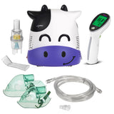 Promedix kinderinhalator, fudge, vernevelaar, masker, filterset, PR-810 + Promedix PR-960 contactloze infrarood medische thermometer