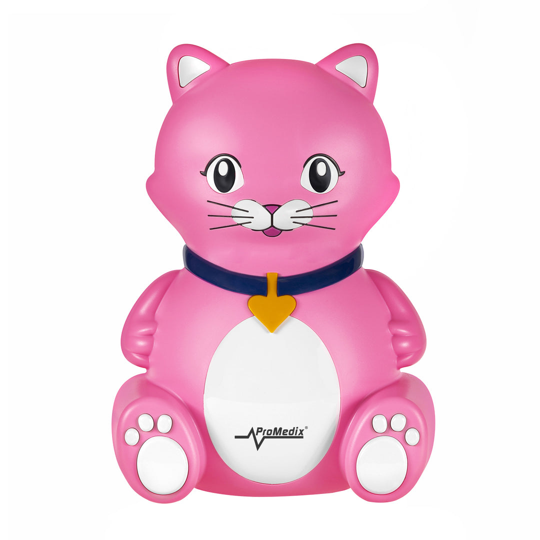 Promedix katteninhalator voor kinderen, set vernevelaar, maskers, filters, PR-816 + Promedix PR-960 infrarood contactloze medische thermometer