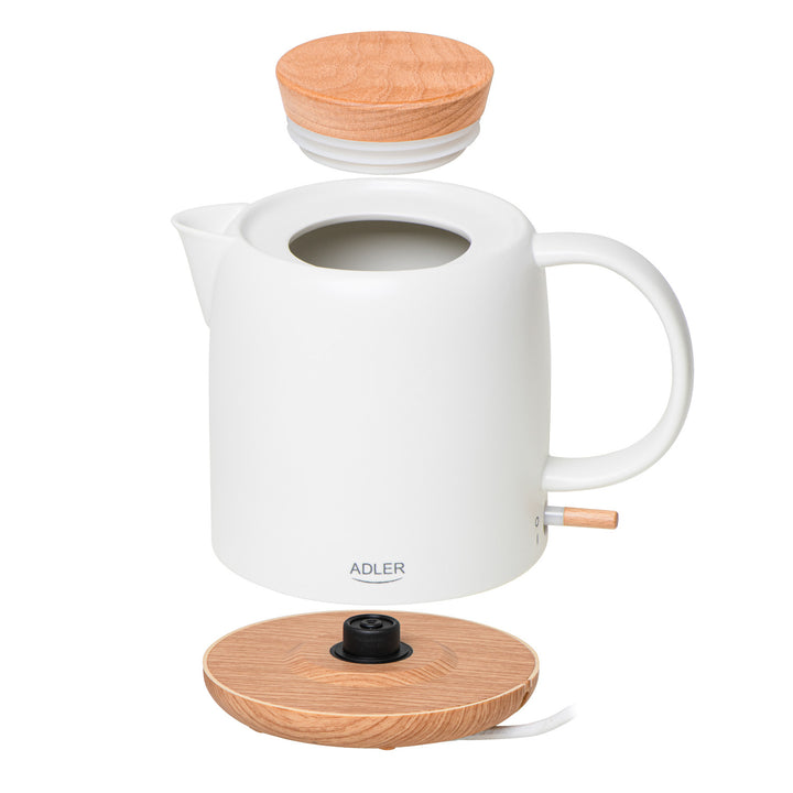 Waterkoker keramisch 1.0L, 1200W, ecru, Adler AD 1304