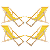 Set van vier ligstoelen, geel, Woodok, gemonteerd