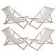Set van vier ligstoelen, licht essen, Woodok, gemonteerd