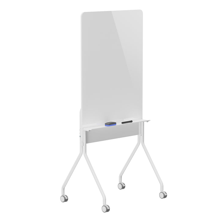 Ergo Office verrijdbaar droog uitwisbaar whiteboard, verticale oriëntatie, wit, enkelzijdig, met legbord, afmetingen van het bord 1190x790mm, ER-305
