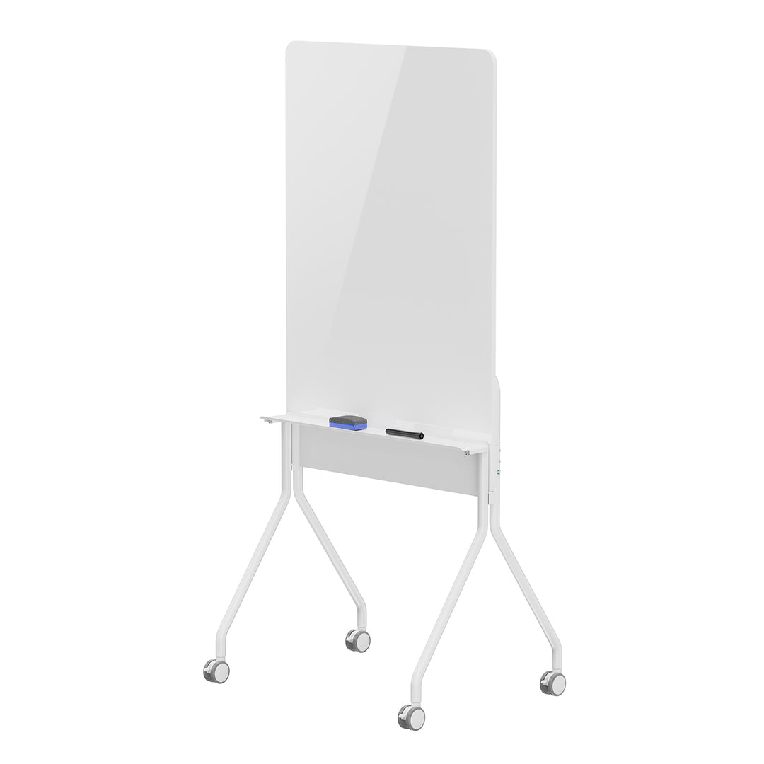 Ergo Office verrijdbaar droog uitwisbaar whiteboard, verticale oriëntatie, wit, enkelzijdig, met legbord, afmetingen van het bord 1190x790mm, ER-305