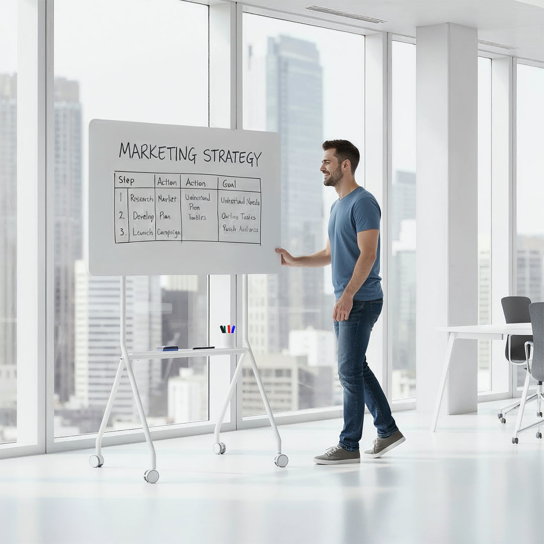 Ergo Office ER-306 - Whiteboard  - verrijdbaar droog uitwisbaar - enkelzijdig - 119x79 cm