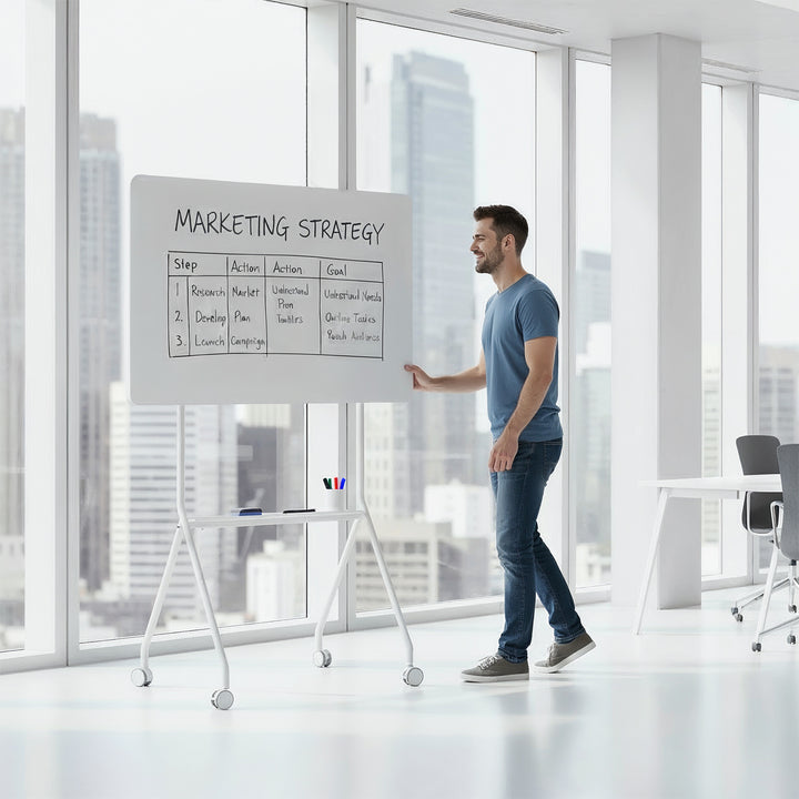 Ergo Office ER-306 - Whiteboard  - verrijdbaar droog uitwisbaar - enkelzijdig - 119x79 cm