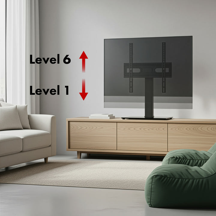 Universele TV-standaard Maclean, voor RTV-kast, standaard, max. 40kg, max. VESA 400x400, hoogte- en hoekverstelling, voor TV 32-65", MC-124