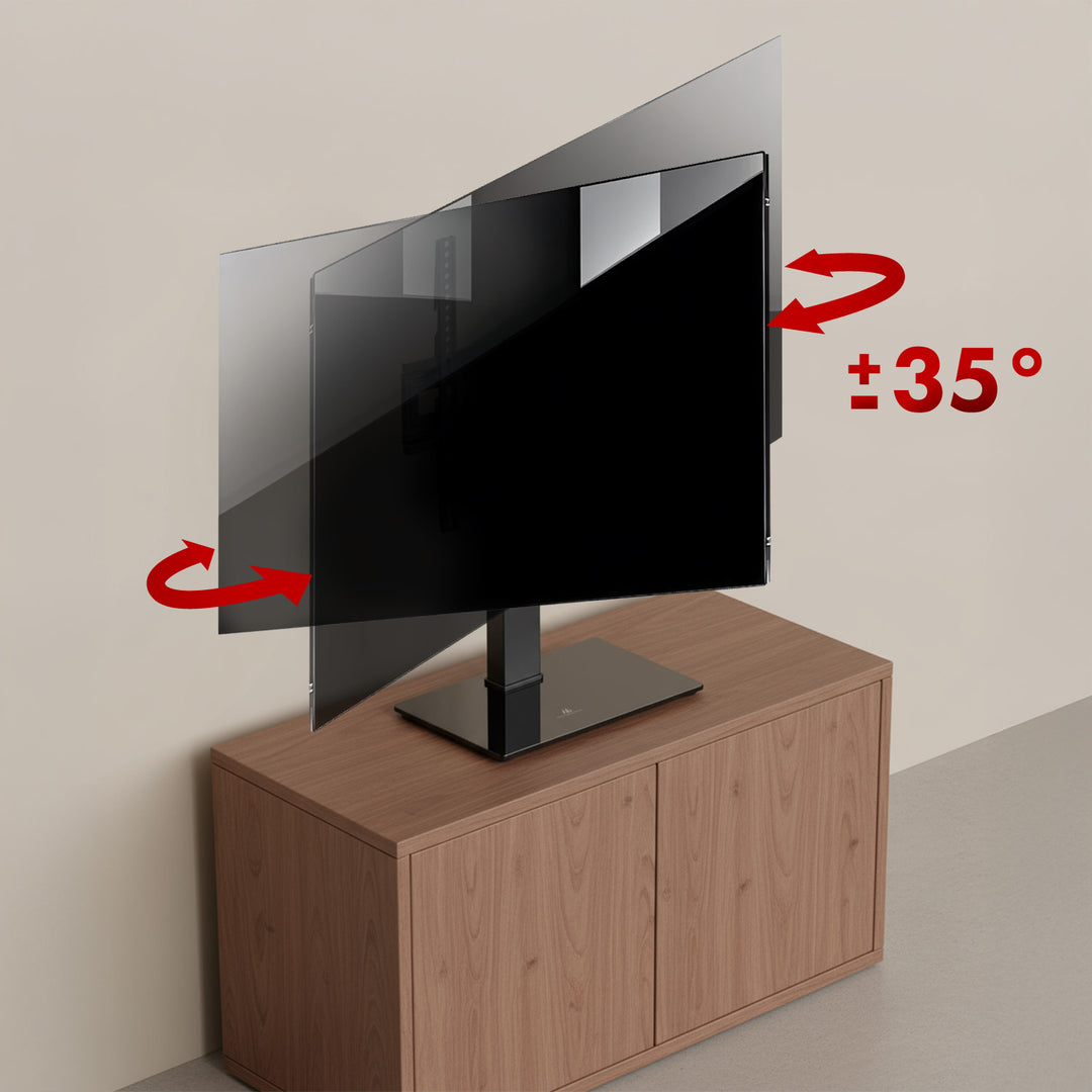 Universele TV-standaard Maclean, voor RTV-kast, standaard, max. 40kg, max. VESA 400x400, hoogte- en hoekverstelling, voor TV 32-65", MC-124