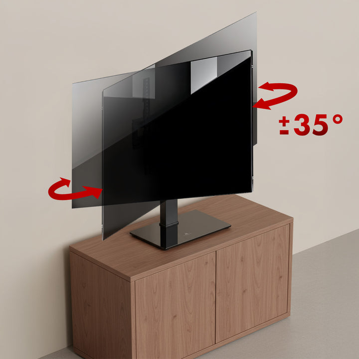Universele TV-standaard Maclean, voor RTV-kast, standaard, max. 40kg, max. VESA 400x400, hoogte- en hoekverstelling, voor TV 32-65", MC-124