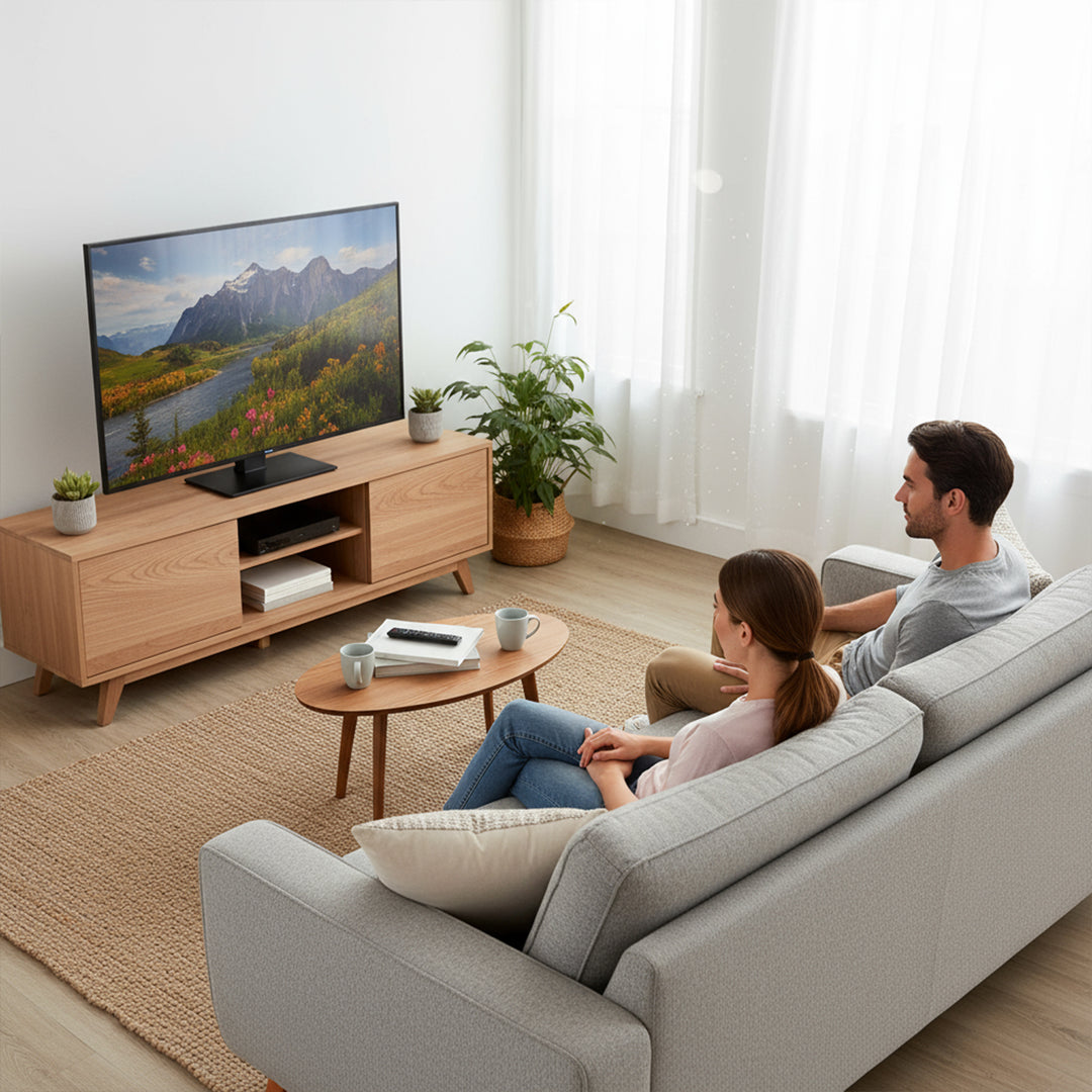 Universele TV-standaard Maclean, voor RTV-kast, standaard, max. 40kg, max. VESA 400x400, hoogte- en hoekverstelling, voor TV 32-65", MC-124