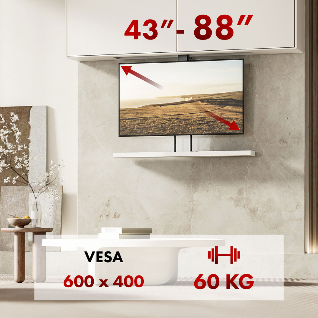 Elektrische plafond- en vloergreep, Maclean, 43''-88'', VESA 600x400, max 60kg, 100-240V AC, 50/60Hz