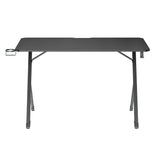 NanoRS gaming bureau, zwart, met koptelefoon- en bekerhouder, max. 75kg, afmetingen 1200x600x750mm, RS101