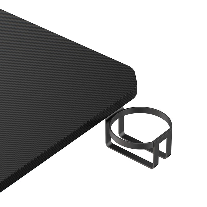 NanoRS gaming bureau, zwart, met koptelefoon- en bekerhouder, max. 75kg, afmetingen 1200x600x750mm, RS101