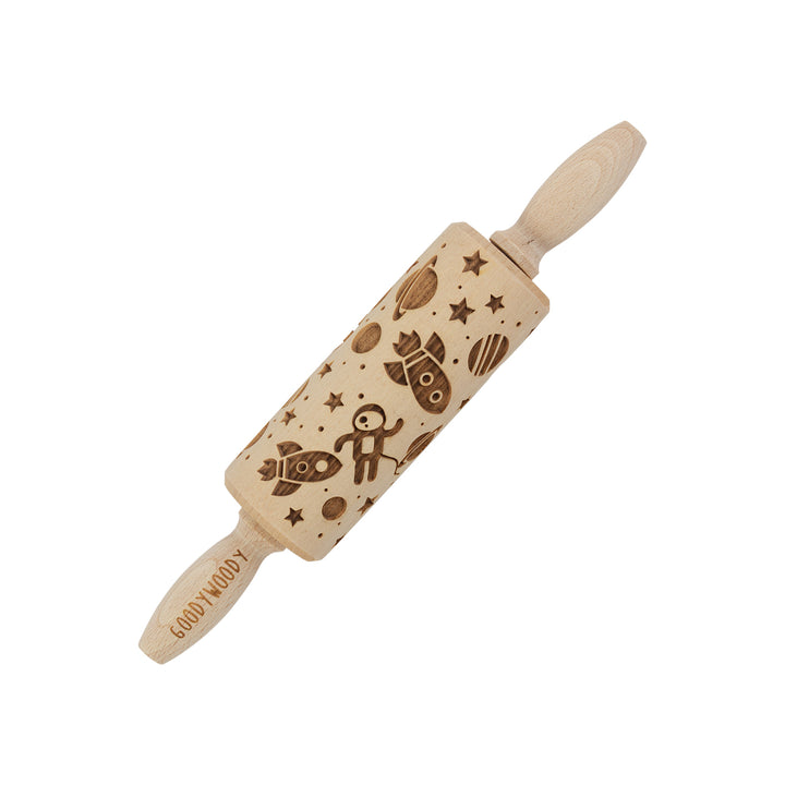 Goody Woody gegraveerde taartroller, 23,5 cm, beukenhout, kosmosdesign