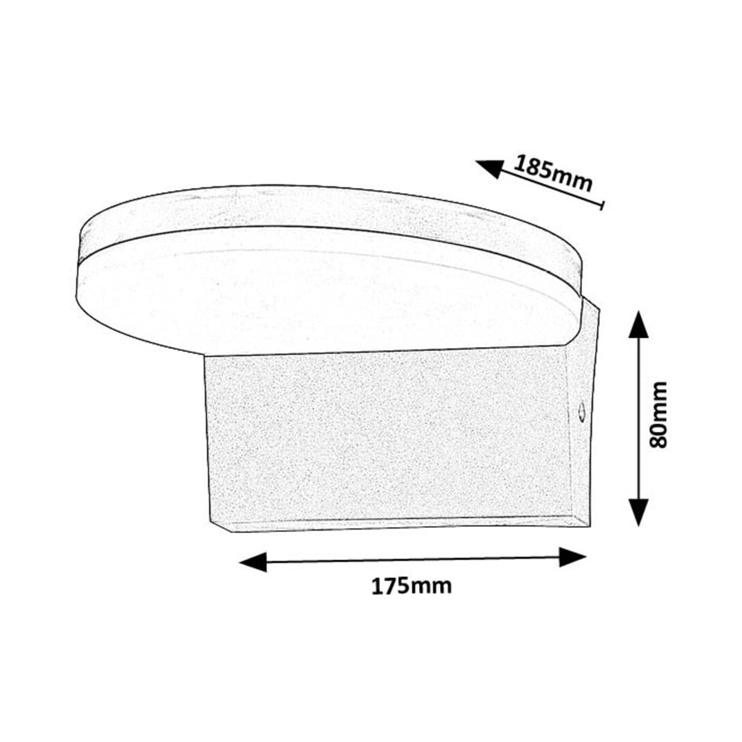 Rabalux wandlamp voor buiten, 9W, zwart, Batida