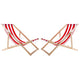 2 comfortabele houten ligstoelen, rode strepen, ideaal voor het strand, balkon, terras, gemonteerd