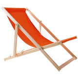 Set van vier ligstoelen, oranje, Woodok, gemonteerd