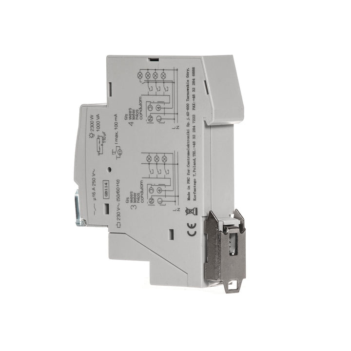 GreenBlue automatische trappenhuisverlichting voor DIN-railmontage, 30s-10m regeling, max 2300 W, GB114, 3 eenheden