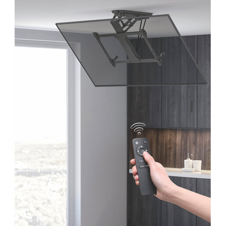 Maclean elektrische plafond TV-beugel, max VESA 600x400, voor schuine wanden, afstandsbediening, 32"-70", 35kg, MC-880 + Maclean HDMI 2.1a kabel, 3m, 8K HDR, MCTV-442