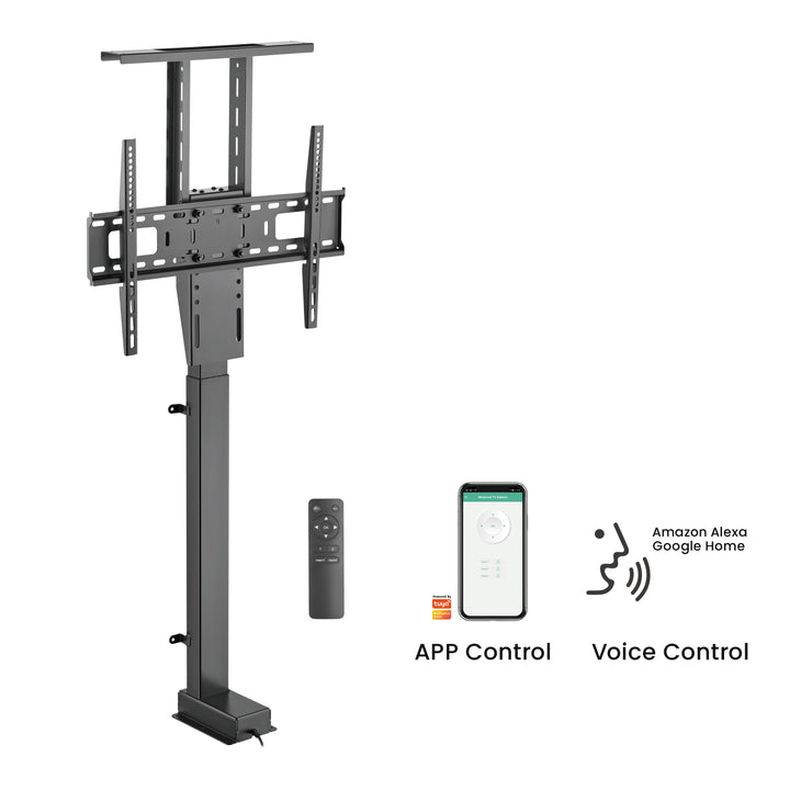 Elektrische uittrekbare steun voor Maclean, TUYA, 37''-80'', VESA 600x400, max 60kg, MC-866T + HDMI 2.0 4K 3D UHD 1,8m KABEL 48 bit