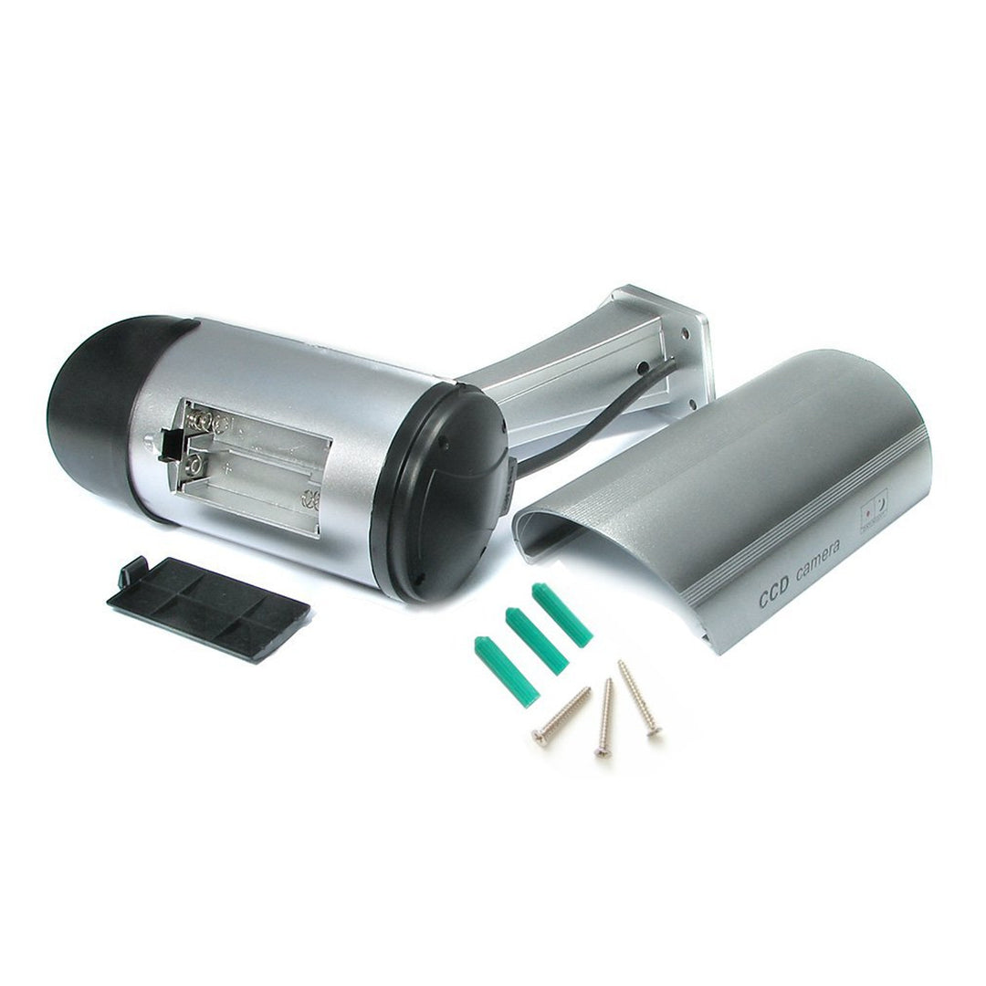 Dummy camera met knipperende LED IR1100 S IR voor buiten, zilver, 4 stuks