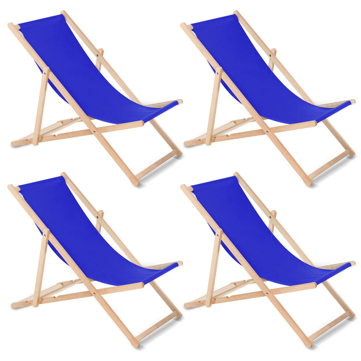4x houten tuinstoel stevig donkerblauw