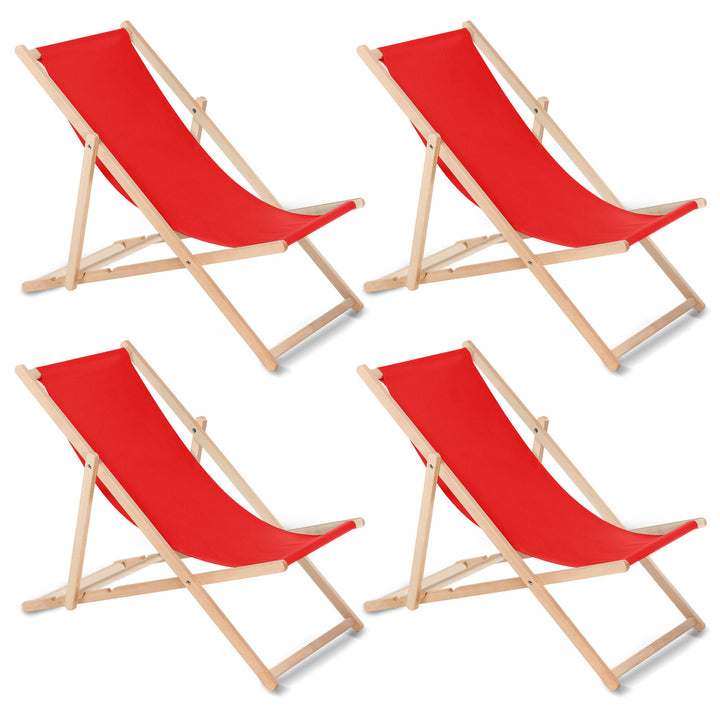 GreenBlue GB183 rood beuken klassiek ligbed, 4 stuks