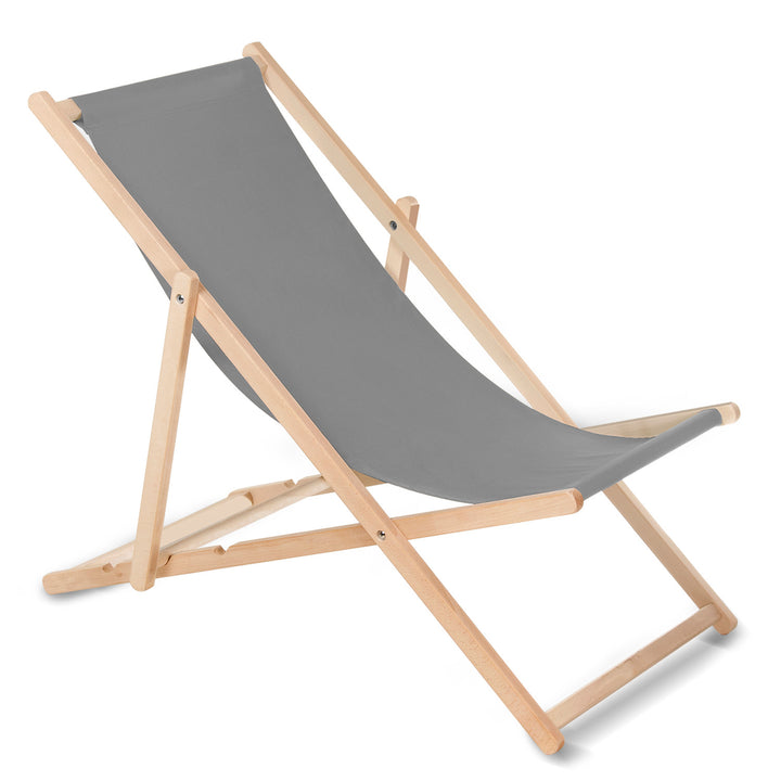 GreenBlue GB183 beuken classic ligstoel grijs, 4 stuks