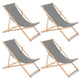 GreenBlue GB183 beuken classic ligstoel grijs, 4 stuks