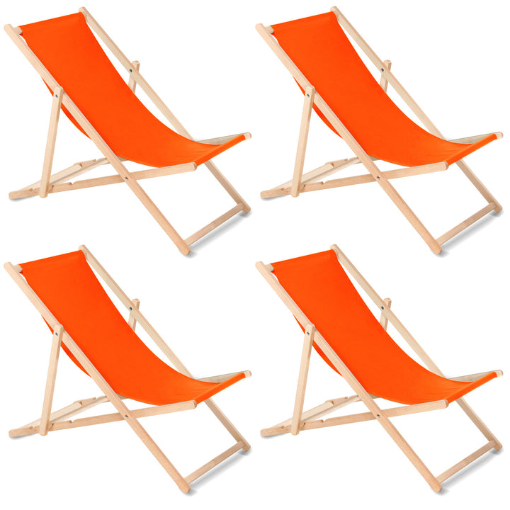 GreenBlue GB183 beuken classic ligstoel oranje, 4 stuks