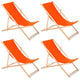 GreenBlue GB183 beuken classic ligstoel oranje, 4 stuks