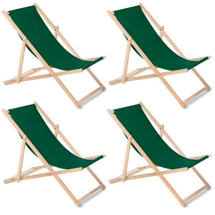 GreenBlue GB183 beuken classic ligstoel donkergroen, 4 stuks