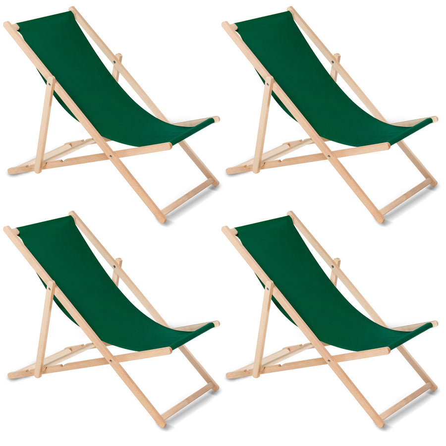 GreenBlue GB183 beuken classic ligstoel donkergroen, 4 stuks