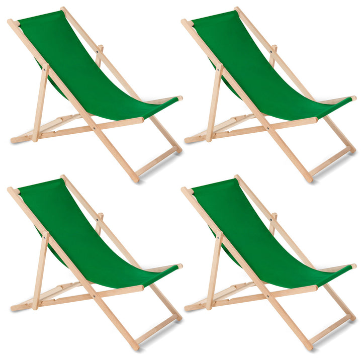 GreenBlue GB183 groen beuken klassiek ligbed, 4 stuks