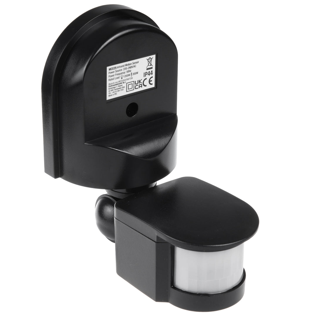Maclean - Set van 2 stuks - bewegings- en schemersensor voor wandmontage, 180°, max. 1200W, zwart-wit, MCE25