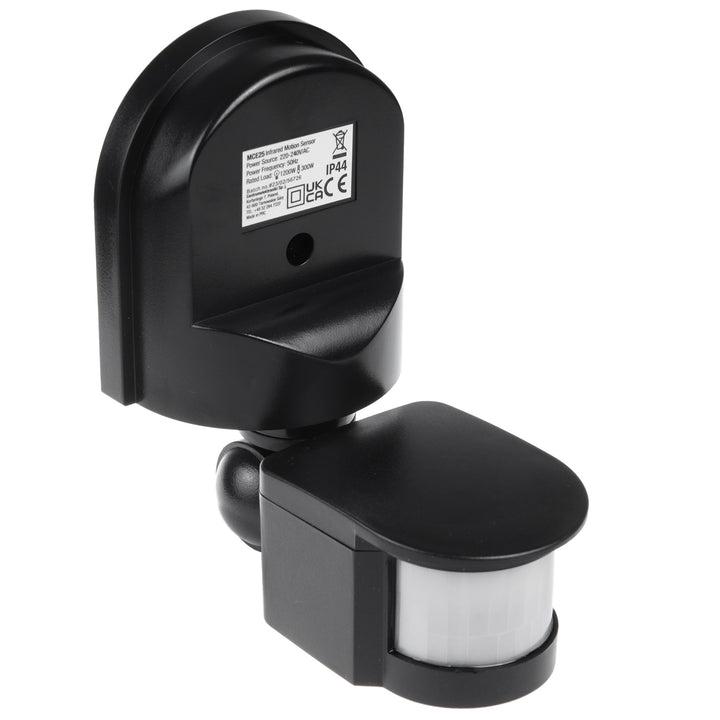 Maclean - Set van 2 stuks - bewegings- en schemersensor voor wandmontage, 180°, max. 1200W, zwart-wit, MCE25