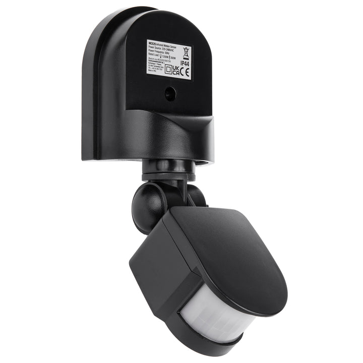 Maclean - Set van 2 stuks - bewegings- en schemersensor voor wandmontage, 180°, max. 1200W, zwart-wit, MCE25