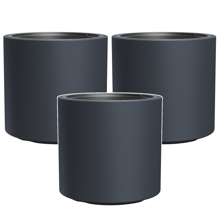 Prosperplast bloempot, met inzet, hoogte 29cm, antraciet, Heos, 2 stuks