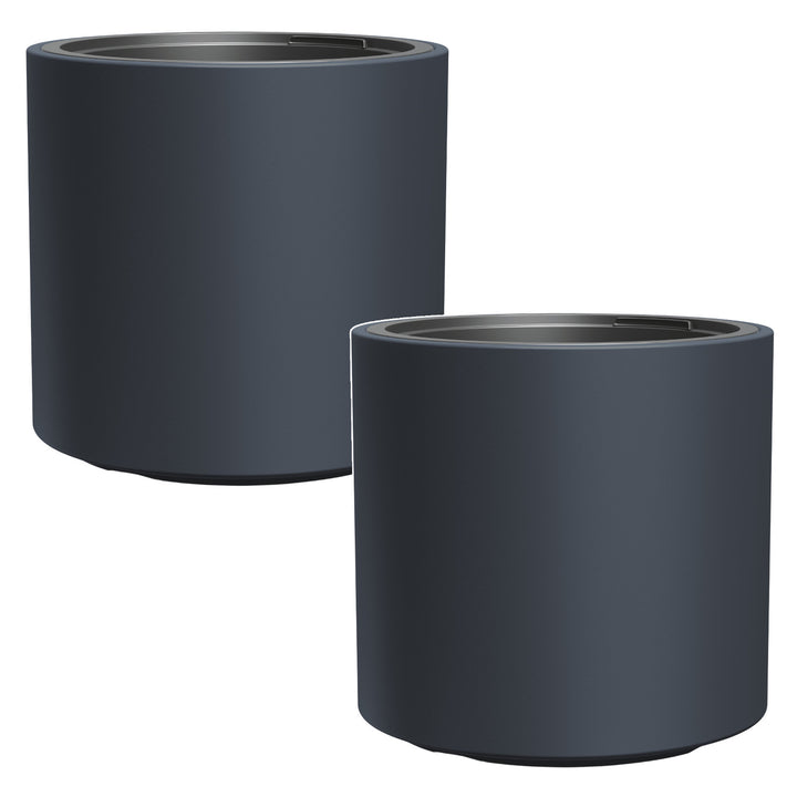 Prosperplast bloempot, met inzet, hoogte 29cm, antraciet, Heos, 2 stuks