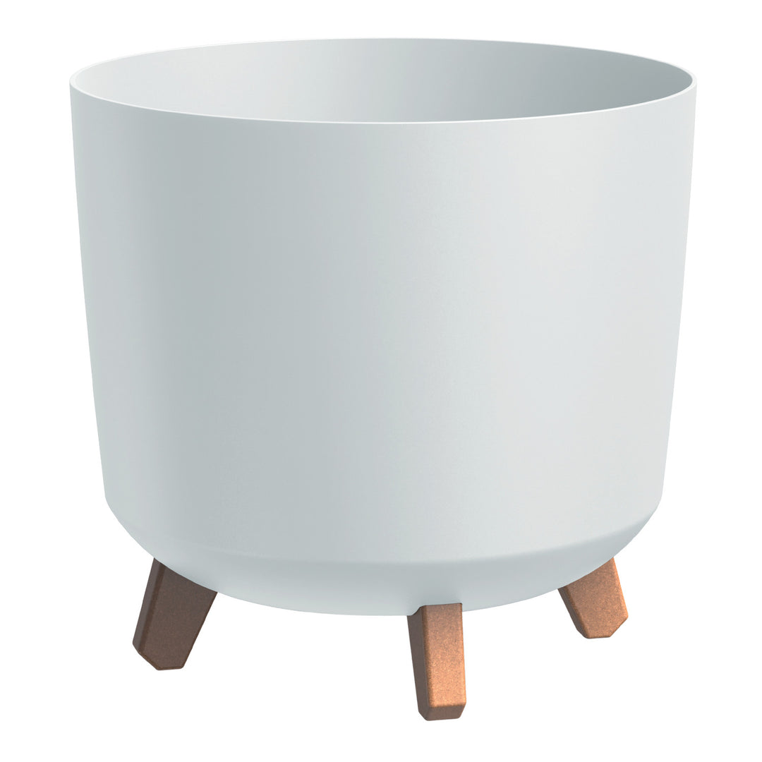 Prosperplast bloempot, op pootjes, irrigatie inzet, hoogte 28.5cm, wit, Gracia Tubus, set van 2 stuks