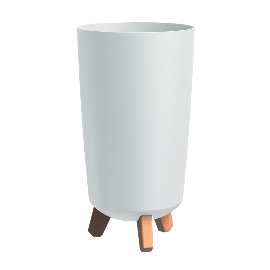 Prosperplast bloempot, diameter 195mm, hoogte 365mm, op pootjes, wit, Gracia Tubus Slim, set van 3 stuks