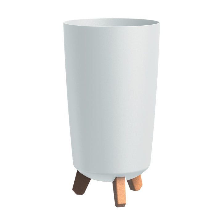 Prosperplast bloempot, diameter 195mm, hoogte 365mm, op pootjes, wit, Gracia Tubus Slim, set van 3 stuks