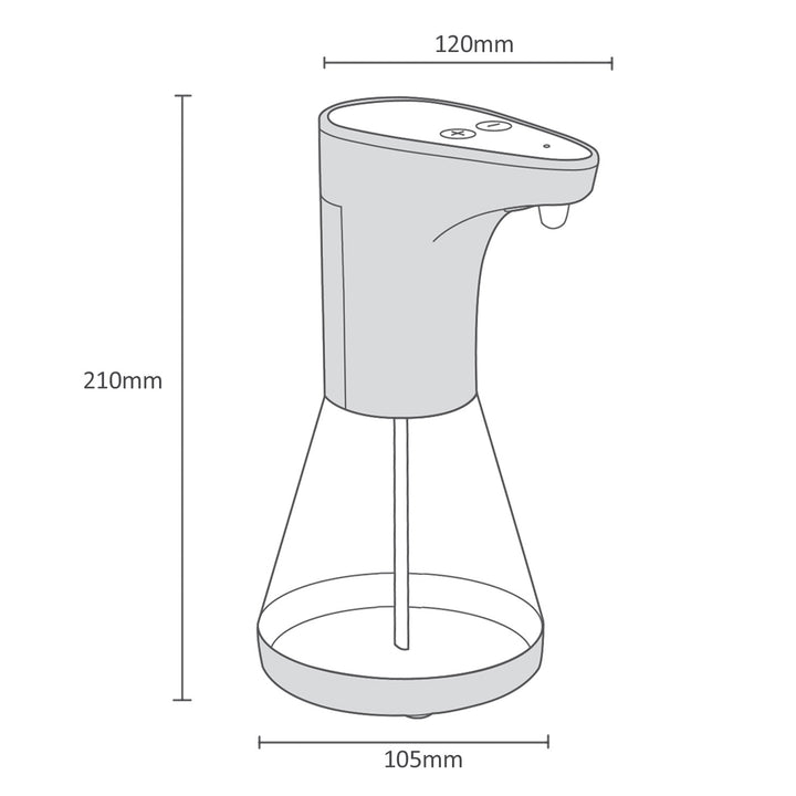 Promedix automatische dispenser, dispensercontainer voor vloeibare zepen, desinfecterende vloeistoffen, 480ml, 4xAA PR-530 + 4x Varta Industrial LR6/AA R-06 batterijen