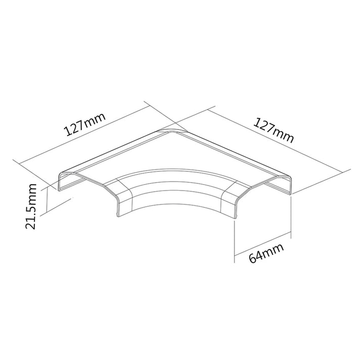 Maclean kabelafdekstrip, systeemplastic 60x20x750mm, MC-695 W + Maclean hoekkabelafdekstrip MC-697 W 127x127x21,5 mm systeemplastic