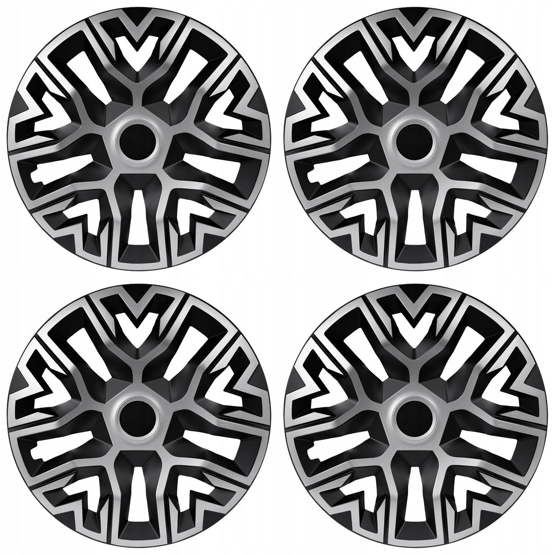 Universele wieldoppen 14'' NRM The Best Bicolor zilver/zwart 4 stuks