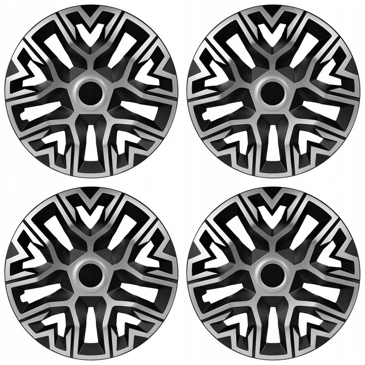 Universele wieldoppen 14'' NRM The Best Bicolor zilver/zwart 4 stuks