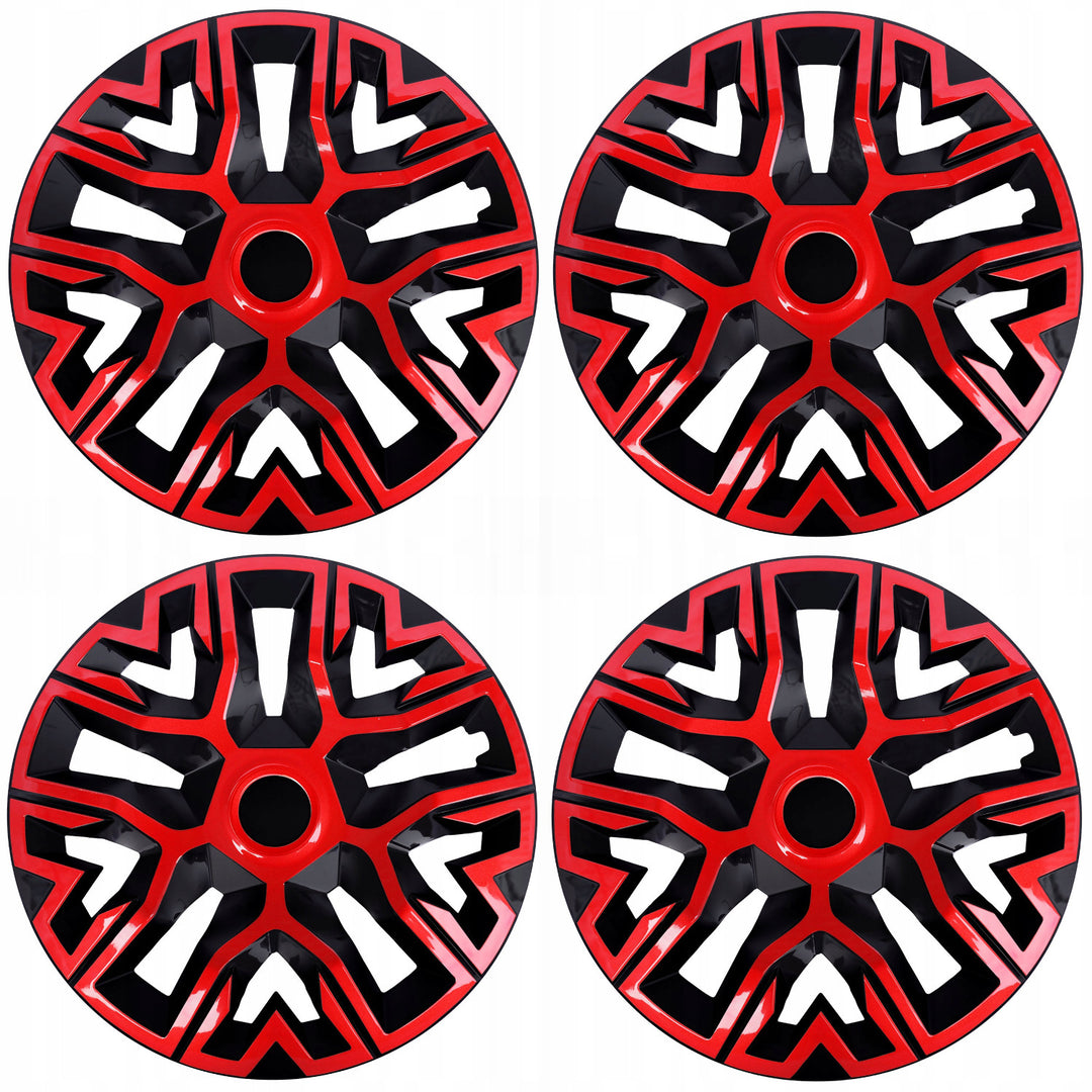 Universele wieldoppen 14'' NRM De Beste Bicolor rood/zwart 4 stuks