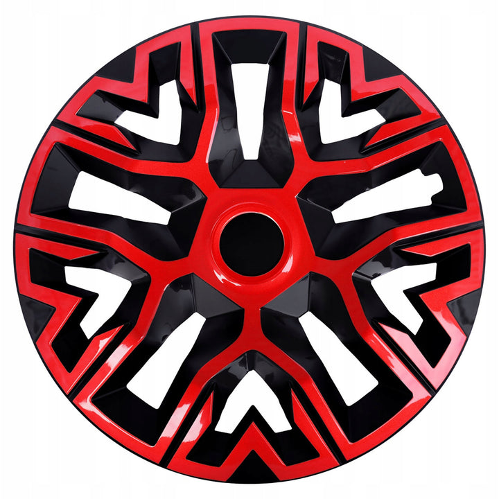 Universele wieldoppen 14'' NRM De Beste Bicolor rood/zwart 4 stuks