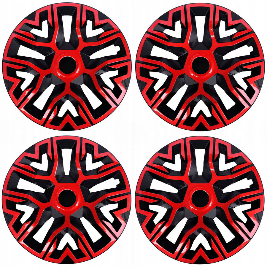 15'' NRM The Best Bicolor rood/zwart universele wieldoppen 4 stuks