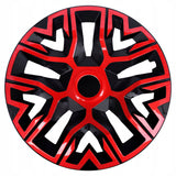 15'' NRM The Best Bicolor rood/zwart universele wieldoppen 4 stuks